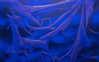 "MOBEC", 2024. 38 x 46". acrylic paint, powdered pigment, colored pencil on paper