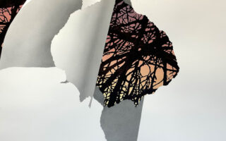 "TWILIGHT I", 2023. 33 x 24". powdered graphite and pigment,colored pencil, ink on paper